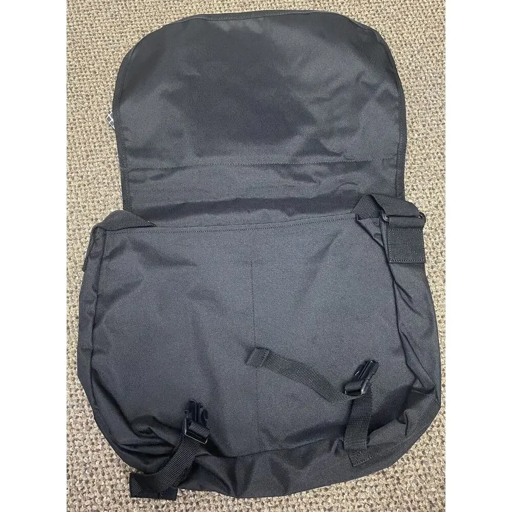 Tribeca Messenger Bag Solid Black 16x12 Laptop Books Adjustable Strap NWT 1